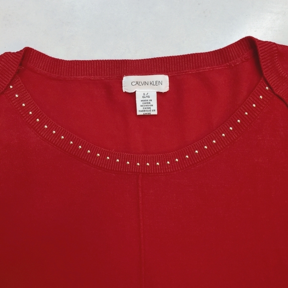 Calvin Klein Red Long Sleeve Sweater - Picture 5 of 9